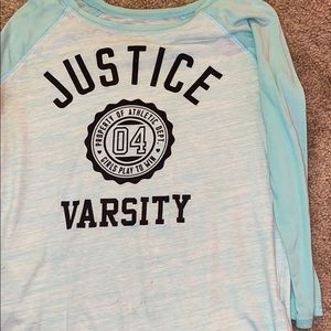 Justice light blue t shirt!